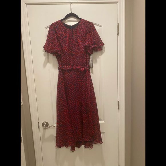 Navy Pink Dot Dress - Picture 3 of 10